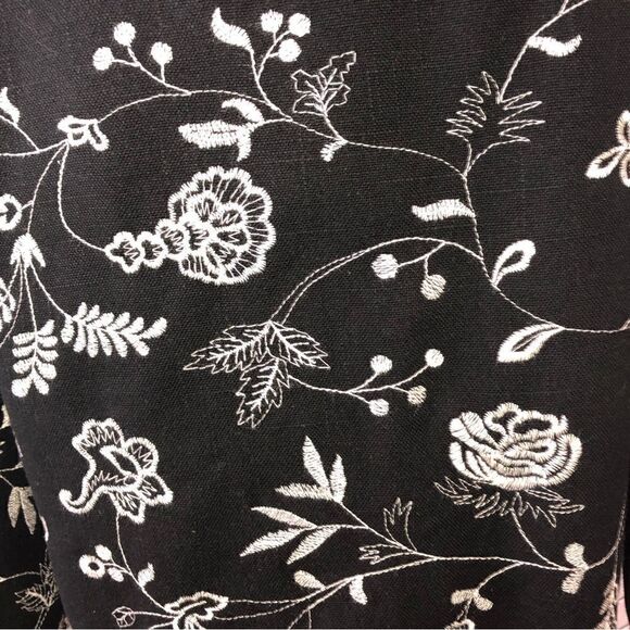 Vintage 90s A La Mode Black Floral Embroidered Blazer Small - Picture 6 of 8